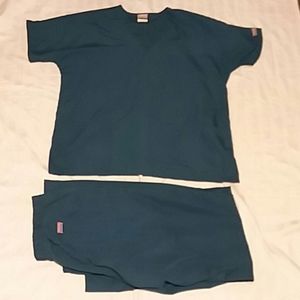 Cherokee Scrub Set (Jacket, Top, Pants) Caribbean Blue